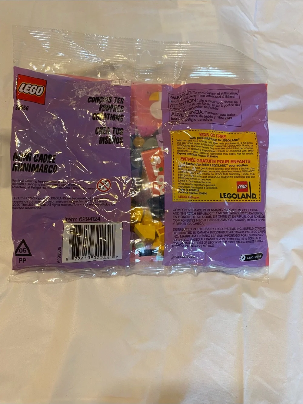 Lego DOTS Pink Mini Frame with Yellow, Purple & Blue Tiles